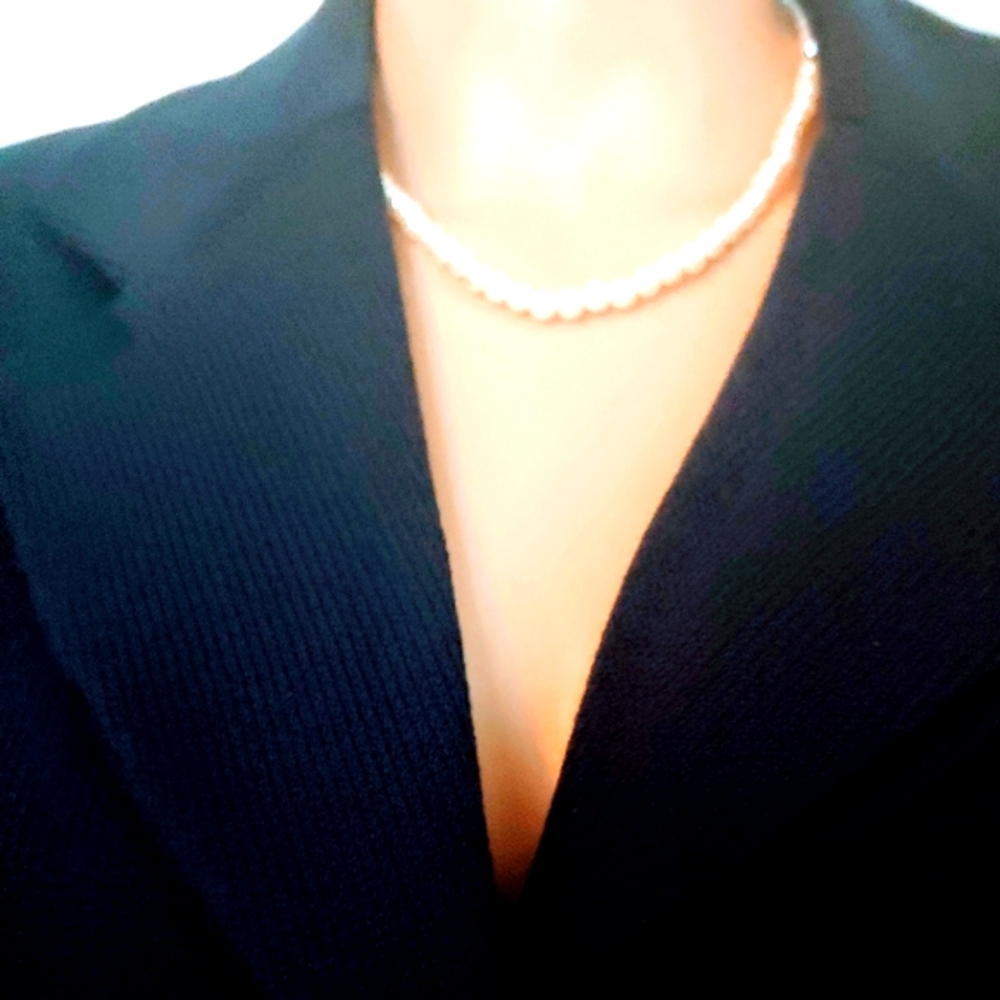 ST JOHN BASIC TIMELESS 6/8 SANTANA KNIT MARIE GRAY NAVY GOLD LOGOS SKIRT SUIT - Picture 6 of 8